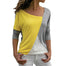 Top Patchwork Color Matching O-neck Long-sleeved T-shirt - Gray / S / United States Find Epic Store