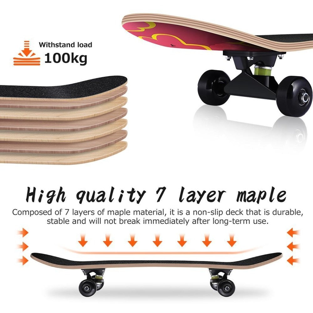 Skateboard Double Rocker Maple 4 Wheels - Find Epic Store
