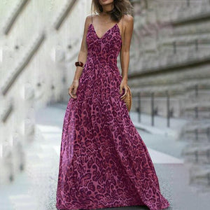 Leopard V-Neck Sling Dress - rose Red / XL / United States Find Epic Store