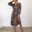 Leopard V-Neck Sling Dress - Long Sleeves Pink / XXL / United States Find Epic Store