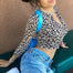 Y2K Style Leopard Printing Button Front Crop Tops - Find Epic Store
