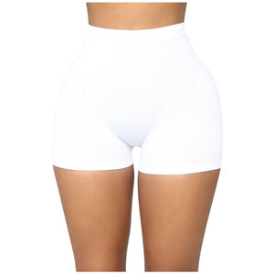 Women's Casual Fitness Elastic High Waist Shorts - White / 4XL / United States Find Epic Store