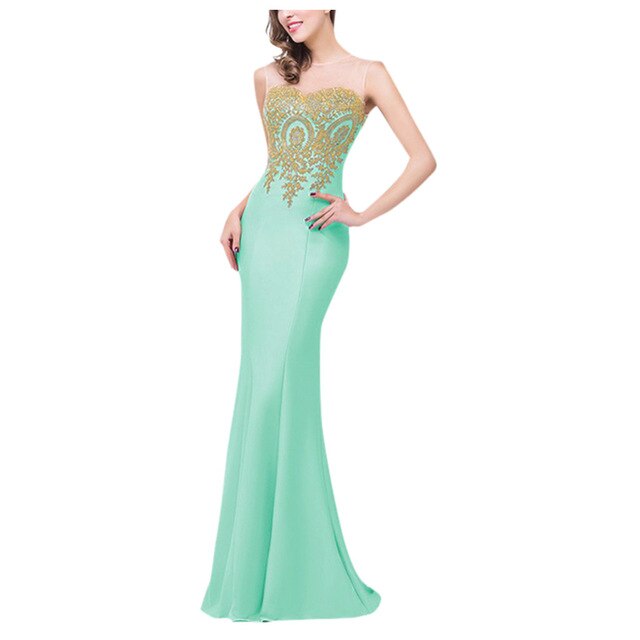 Long Evening Dress - Mint Green / S / United States Find Epic Store