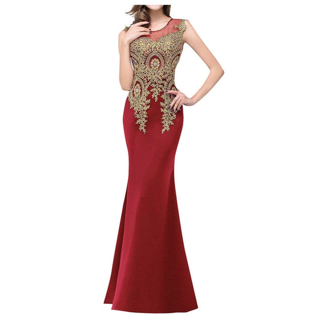 Long Evening Dress - Wine 2 / S / United States Find Epic Store