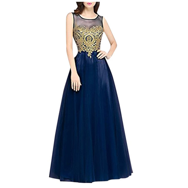 Long Evening Dress - Dark Blue 3 / S / United States Find Epic Store