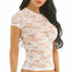 See-through Short Sleeve Crop Tops - White / XL / United States Find Epic Store