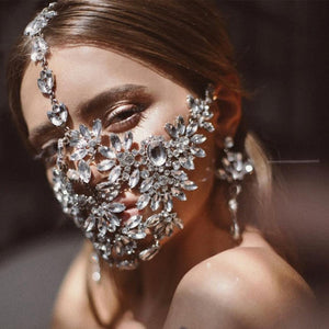 Crystal Flower Rhinestone Mask - Find Epic Store