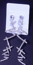 Crystal Rhinestone Long Statement Earrings - Silver Earrings / United States Find Epic Store