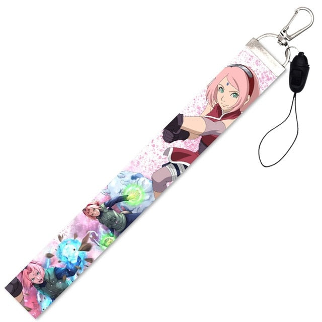 Naruto Haruno Sakura Lanyard Keychain Badge ID - United States / Silver Wrist lanyard Find Epic Store