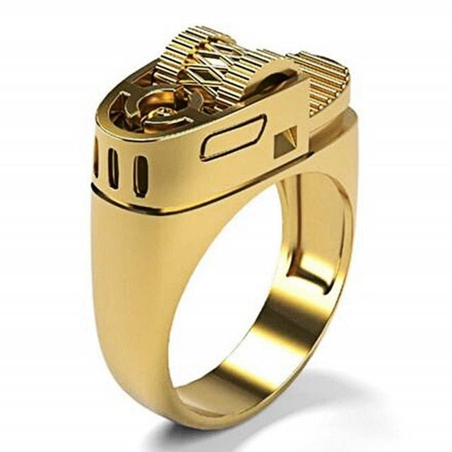 Cool Style Biker Stainless Steel Ring - 9 / Gold / United States Find Epic Store