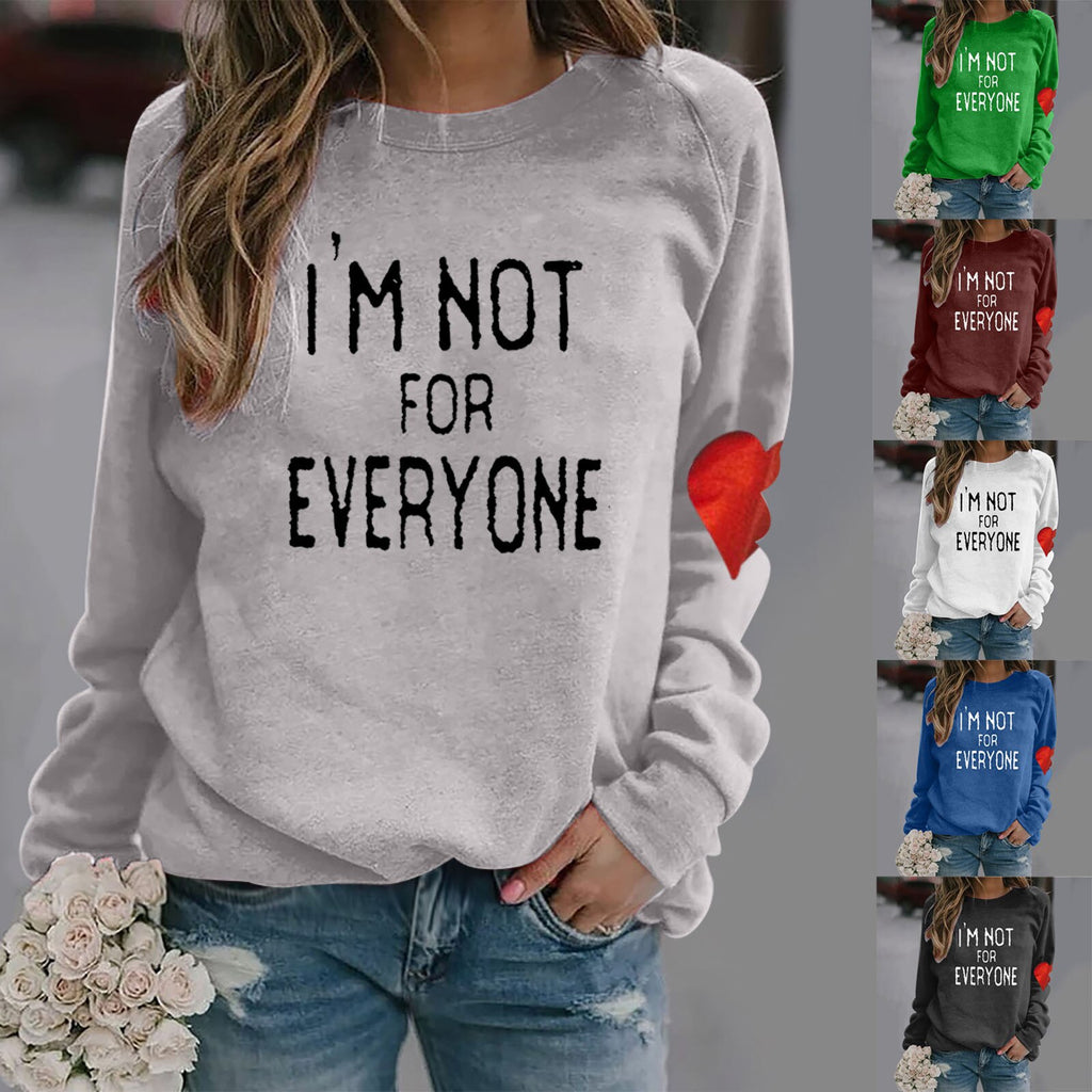 Fashion O-Neck Love Letter Print Sweatshirt - Find Epic Store