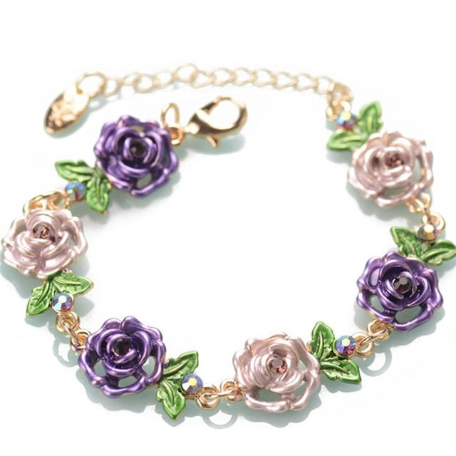 Flowers Wrist Chain Charm Bracelets - PP / United States Find Epic Store