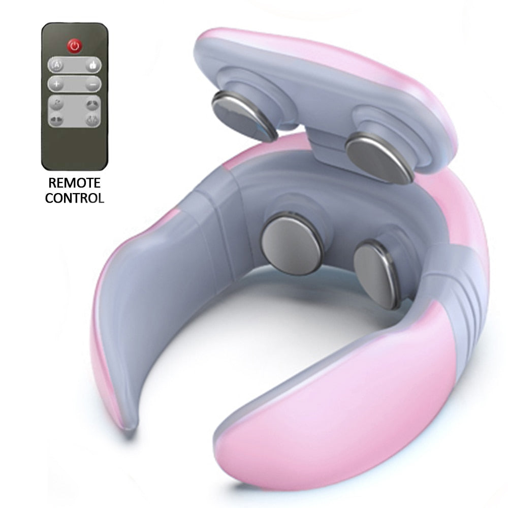 Smart Electric Neck and Shoulder Massager Pain Relief Tool - Pink Find Epic Store