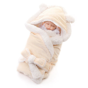 Blanket Wrap Double Layer Fleece Baby Swaddle Sleeping Bag For Newborns - Yellow Find Epic Store