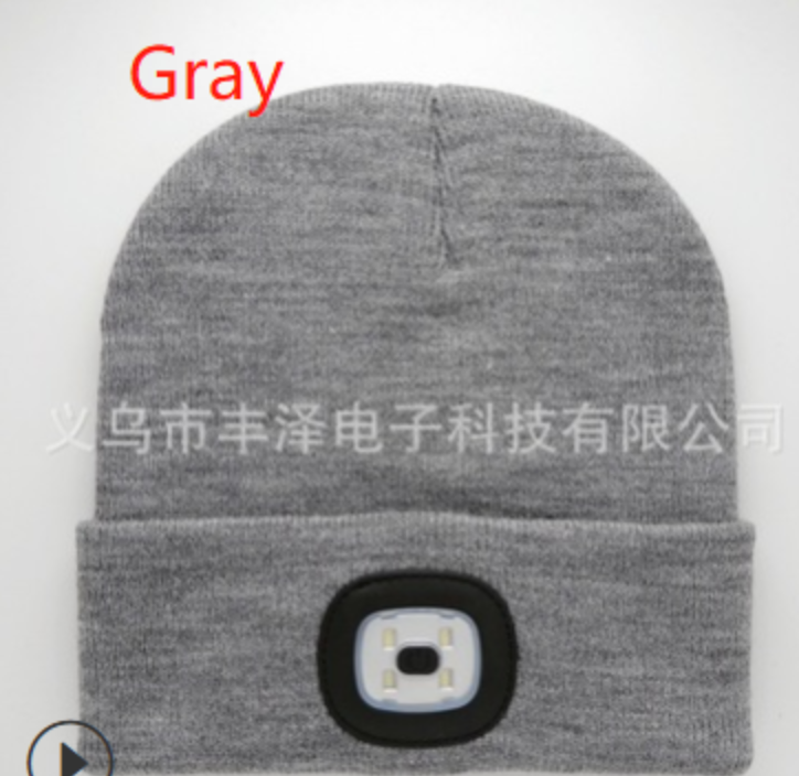 Unisex LED Knitted Beanie - Gray Find Epic Store